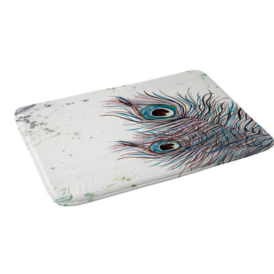 Tapis de bain en plumes monika strigel boho peacock