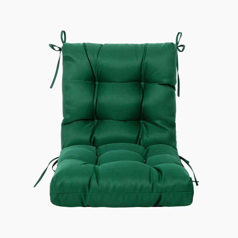 Outdoor 4'' Dining Chair Seat / Back Cushion, Invisible Green