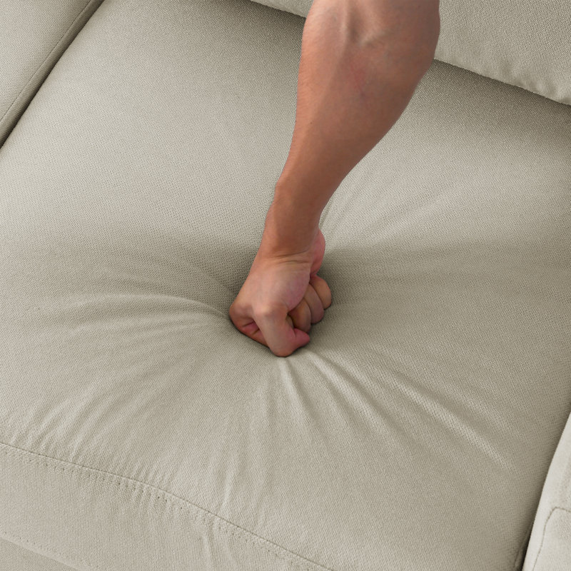 Canapé-lit rembourré 74,8 po Elvedin, 100 % polyester beige