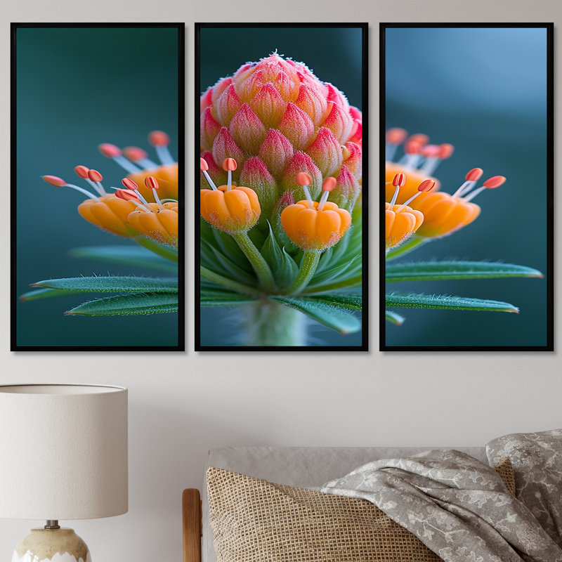 Roark - ensemble de reproductions d'art mural fleurs, Cadre flottant noir, H 32 po x l 48 po x P 1 po
