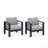 All-Weather 4-Piece Modern Metal Patio Furniture Set,  5-Seat Conversation Sofa With Thick Light Gray Cushions & Black Frame And Coffee Table-230216518