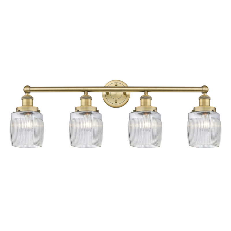 Éclairage pour meuble-lavabo à 4 lumières à intensité variable Keenan, Laiton brossé