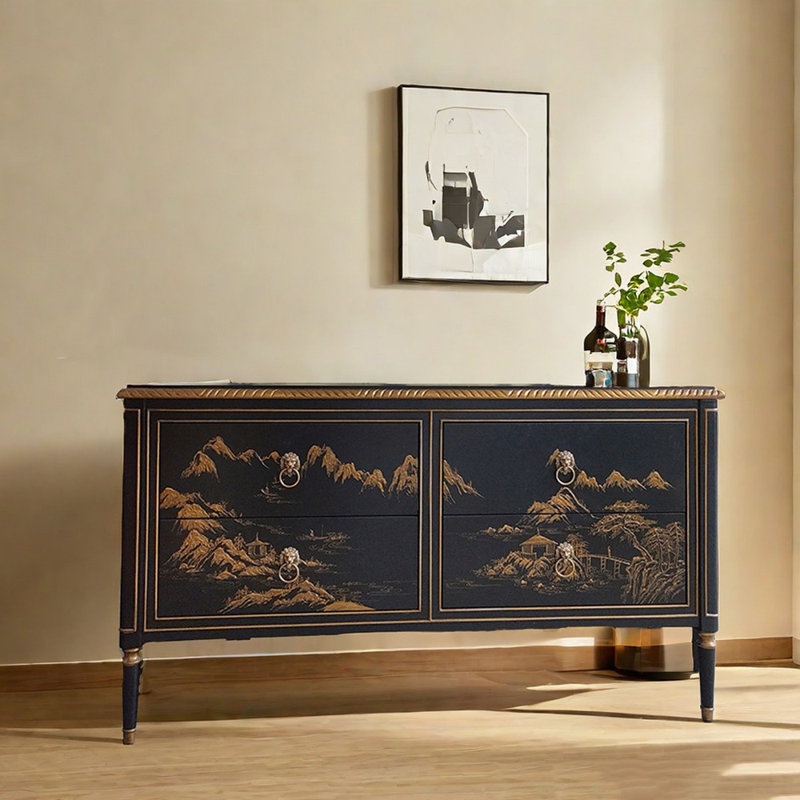 Handcrafted Coloured Drawing Sideboard Cabinet