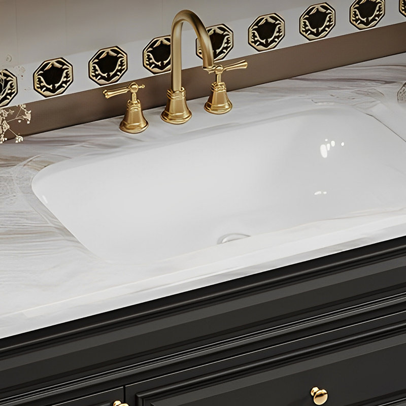 Armoire de salle de bain américaine de style américain, 55", Noir