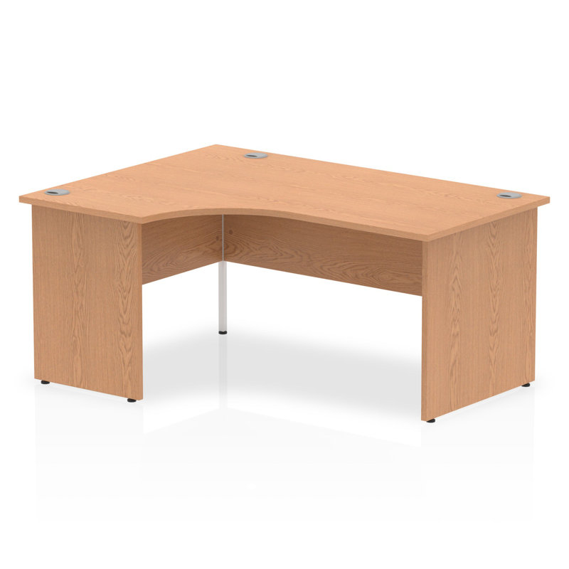 Impulse L-Shaped Computer Desk, Left Hand Facing, Oak/Oak