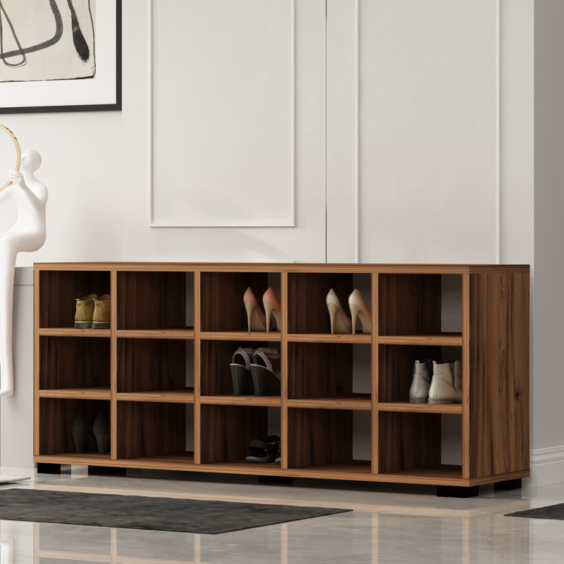 Lueretha 15 Pair Shoe Storage Bench