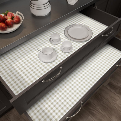 Shelf and Drawer Liner for Kitchen Cabinets Non-Adhesive Easy Cut Non-Slip Shelves Paper, Durable Washable Cupboards Liners Protector Cabinet Bathroom Drawers Pantry Shelving