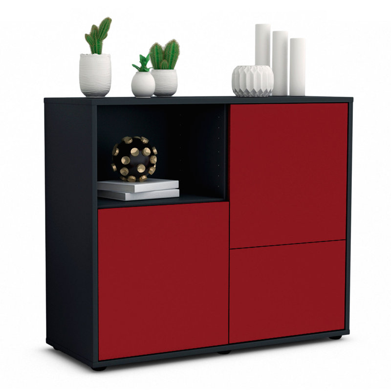 Powhattan 92cm Sideboard, Anthracite/Red
