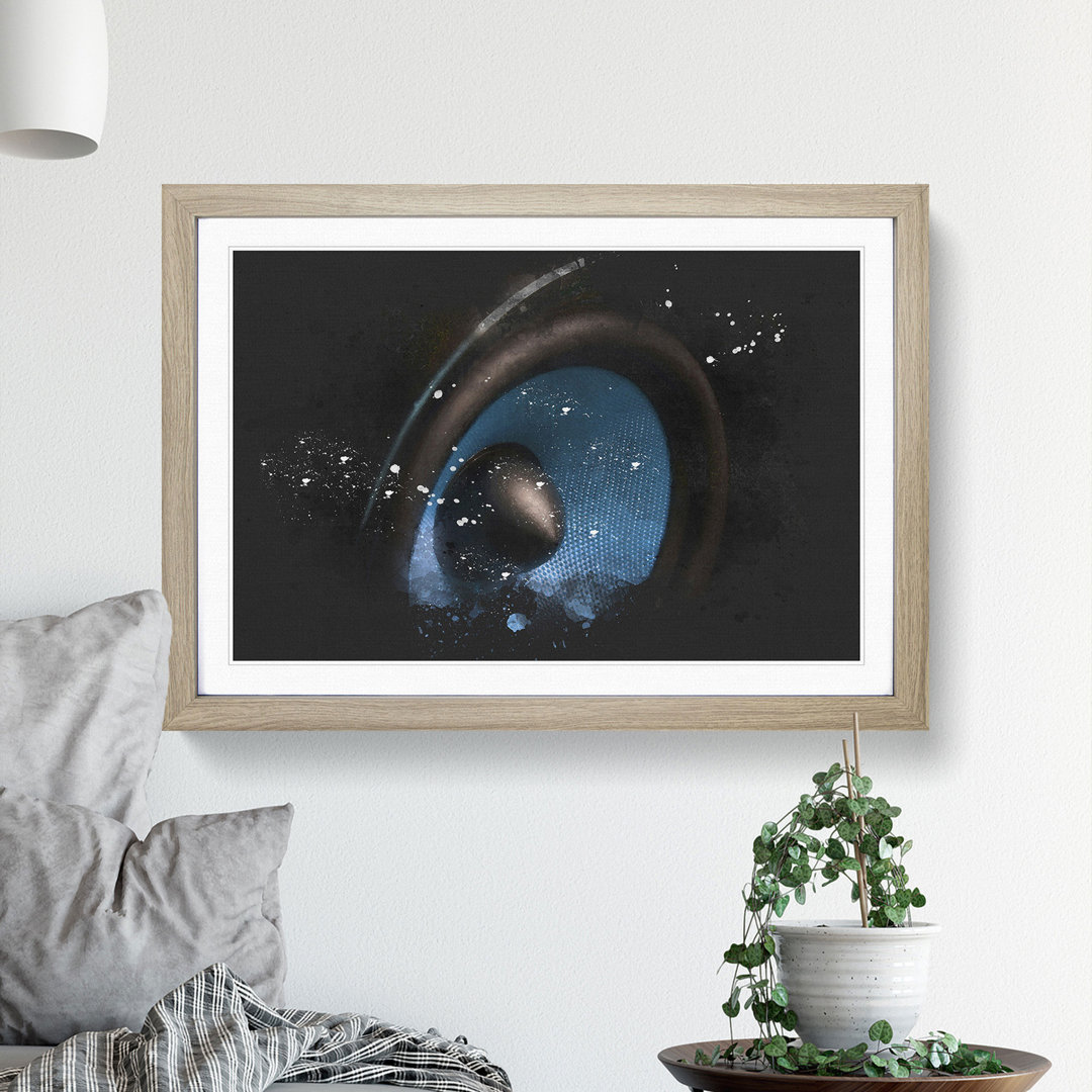 Hi Fi Speaker in Blue - Picture Frame Graphic Art