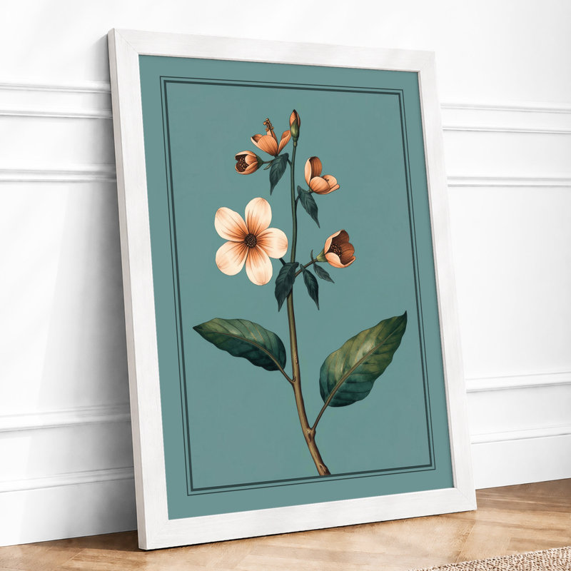 Flowering Study Botanical - Print, A4 - 29.7 x 21.0 cm, White