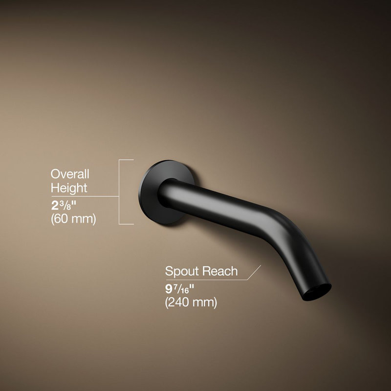 Wall Mounted Tub Spout Trim, Matte Black
