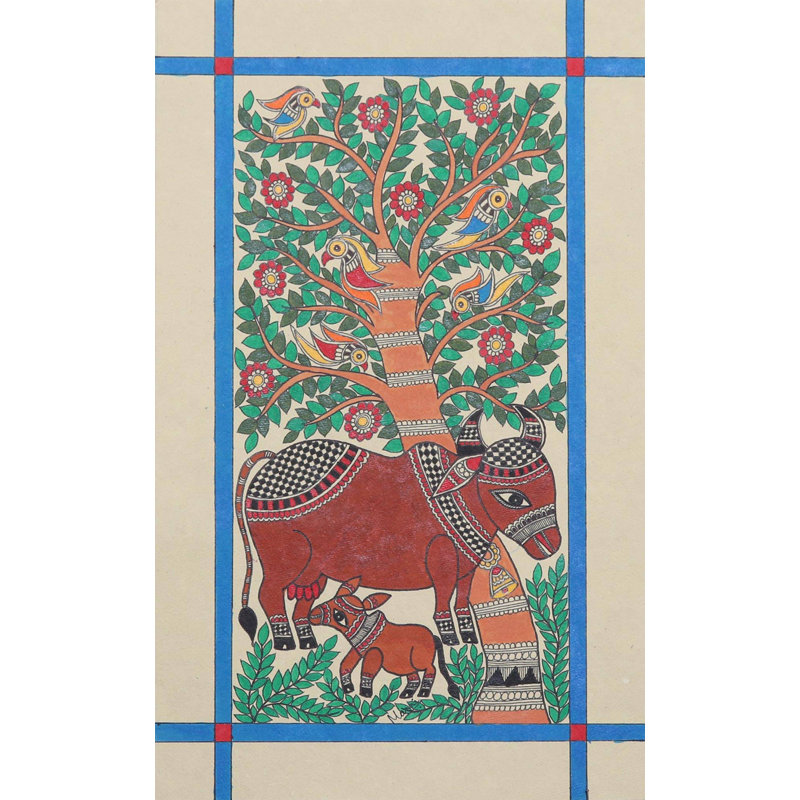 Reproduction murale en polyester Madhubani