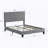 Upholstered Platform Bed Frame with Linen Fabric Headboard, No Box Spring Needed, Wood Slat Support, Easy Assembly-74633437-74633434