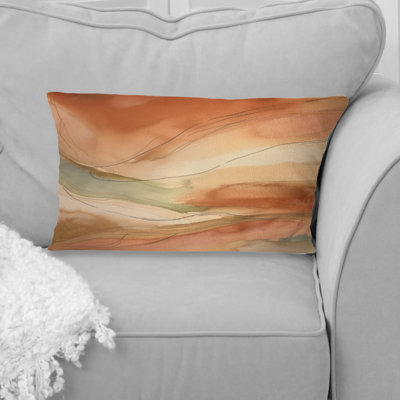 Chocolate Dreams Terra Cotta Abstract II - Abstract Painting Printed Throw Pillow