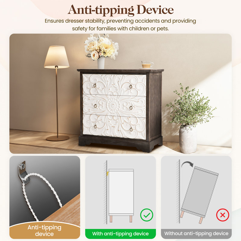 Commode 3 tiroirs Ethil