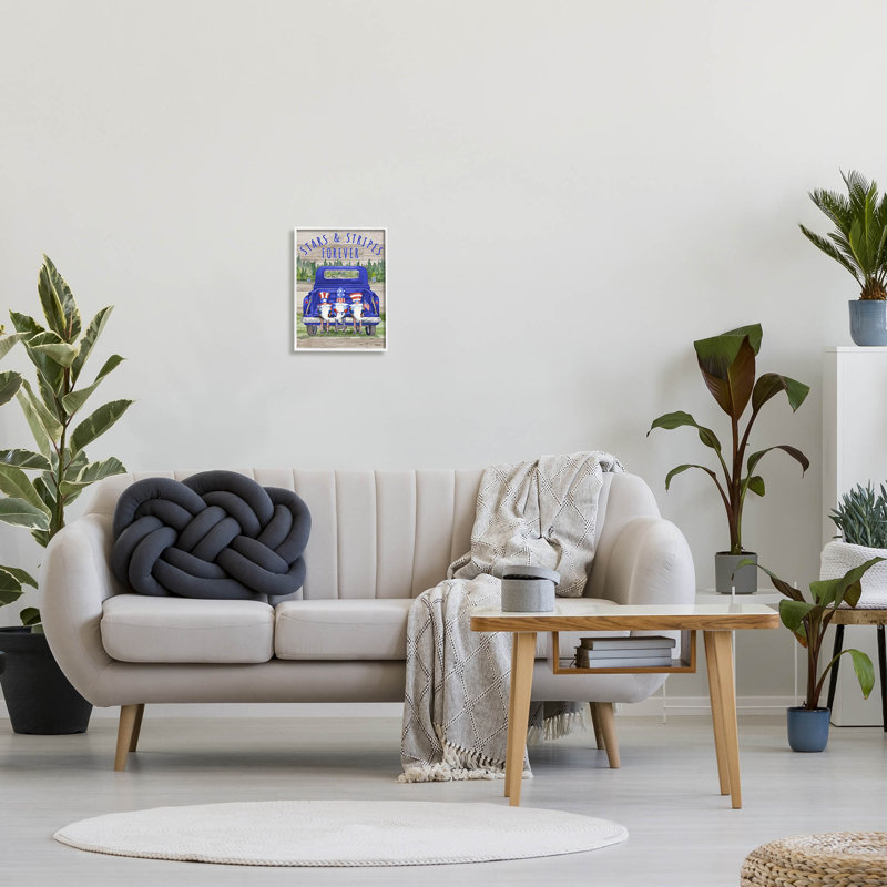 Stars & Stripes Forever at-103, H 14 po x l 11 po x P 1,5 po, Giclée encadrée blanc bord de mer