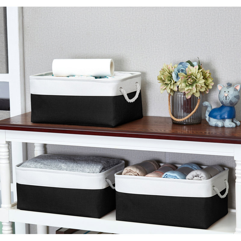 Ensemble de bacs en tissu, Noir