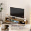 Meuble télé flottant, meuble télé mural avec lumières DEL et prise de courant, meuble télé flottant mural de 65 po avec 16 couleurs DEL - brun