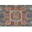 Tapis oriental bleu à motif géométrique traditionnel 9 x 12
