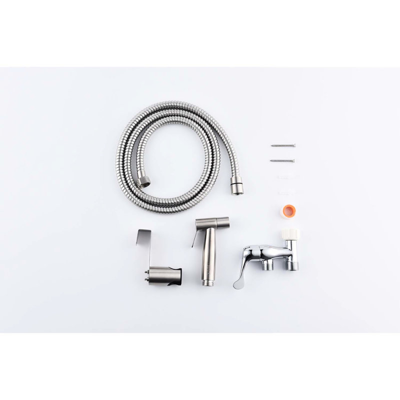 Metal Handheld Toilet Bidet For Personal And Family Hygiene, Silver Color, 1.68 Lb High - Quality Metal,, Light Silver