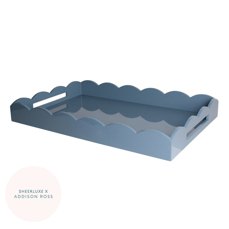 Plateau festonné 26 x 17, Chambray