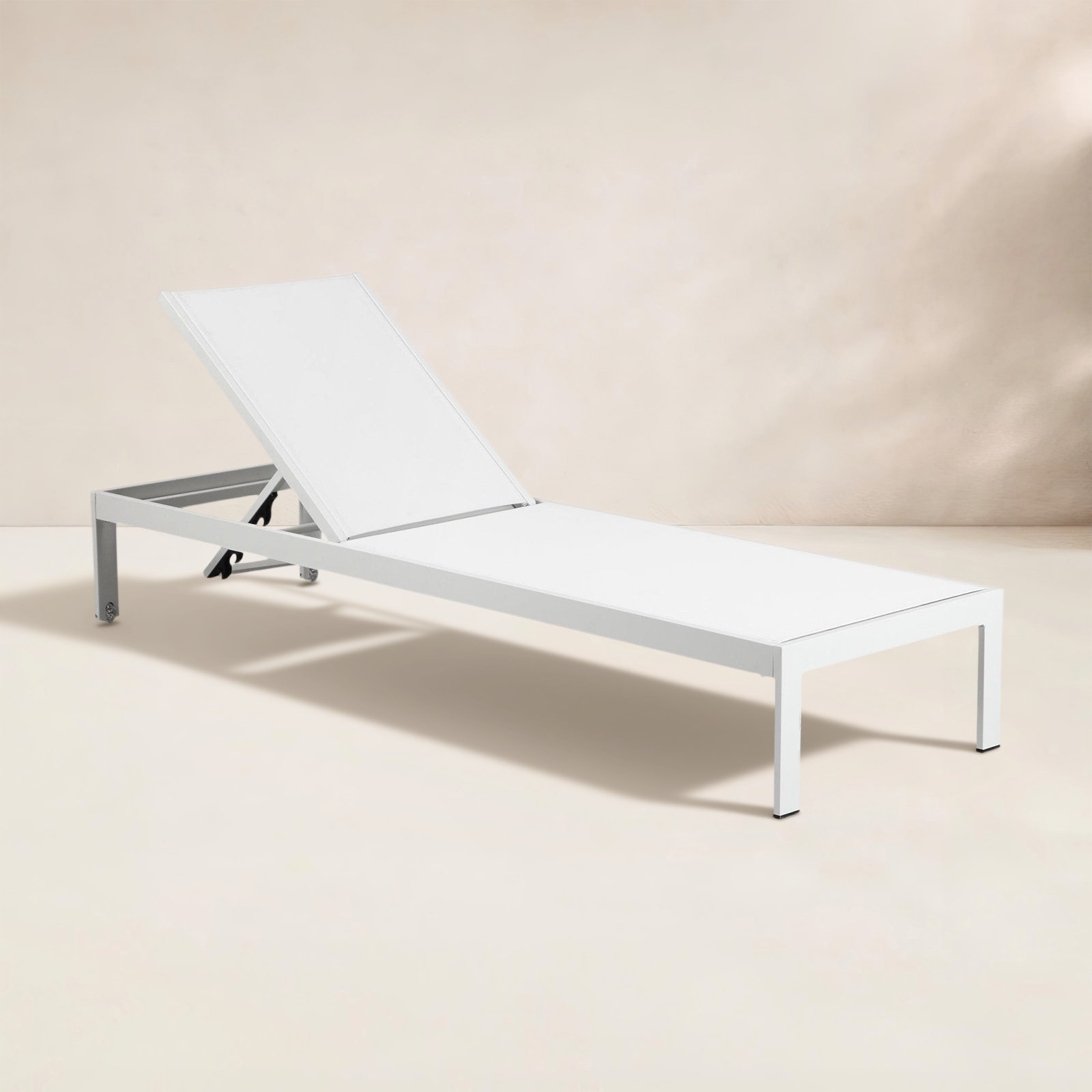 Aynura 76" Long Reclining Single Chaise, White