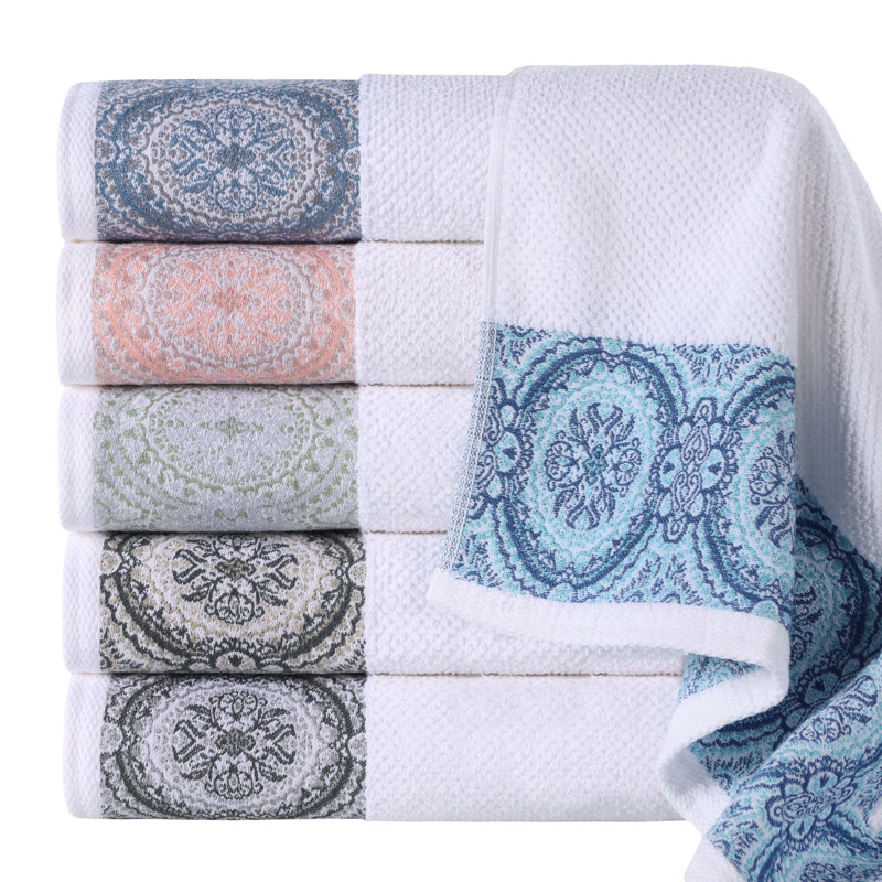 Ensemble de serviettes de bain 3 pièces Ludwicka, Argent argent