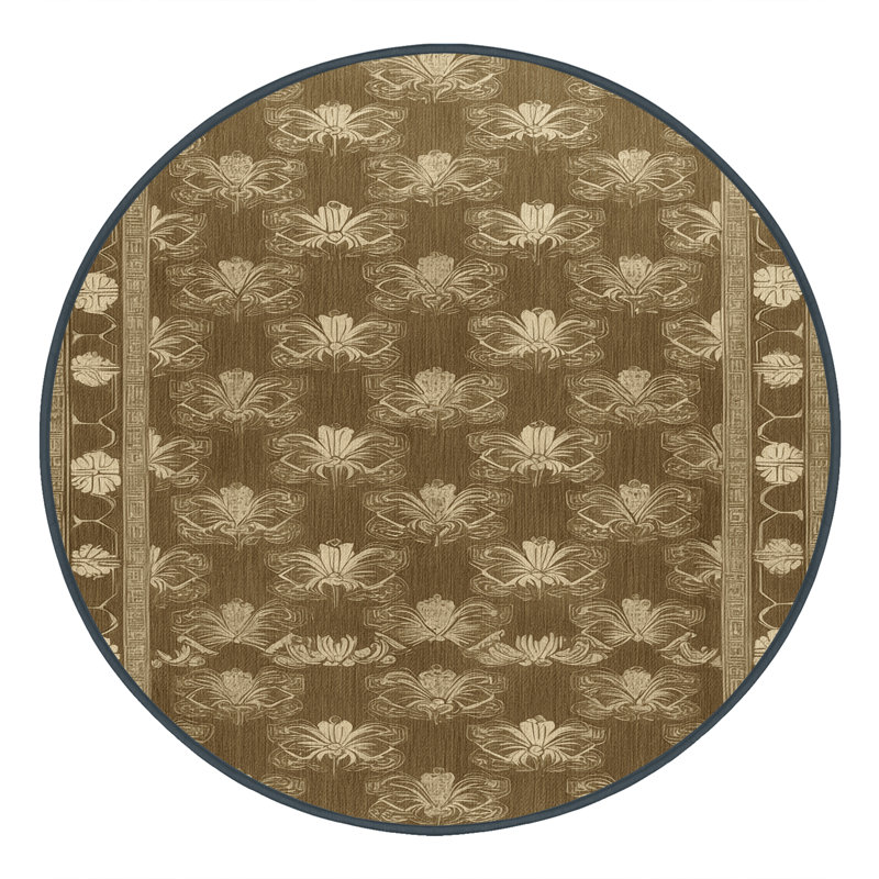 Tapis art déco brun lavable à la machine
