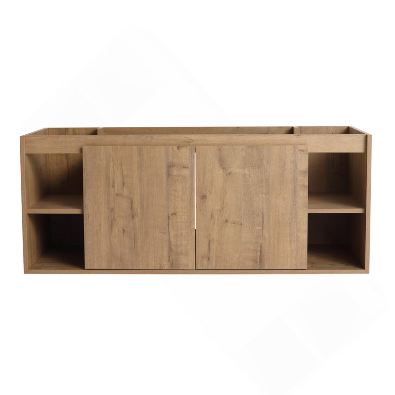 Meuble-lavabo mural de 48 po, charnière de porte à fermeture en douceur et support de rangement ouvert, CVB07348IMOX (meuble-lavabo seulement, sans le lavabo)