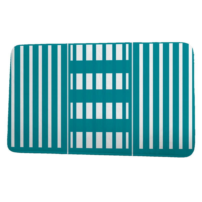 Tapis pour salle de bain Naomi, l 21 po x L 34 po, Bleu lac