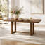 Ensemble de table de salle à manger moderne extensible Groveline avec structure en bois massif et rallonge amovible-130021532