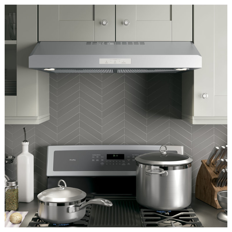 30" 390 CFM Convertible Under Cabinet Range Hood with Night Light, 30", Stainless Steel