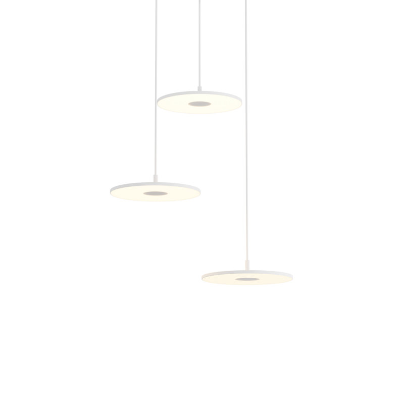Suspension circulaire Yurei 3 (sans abat-jour), Blanc mat
