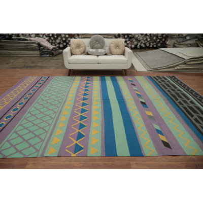 Tapis turc géométrique Kilim 9 x 12