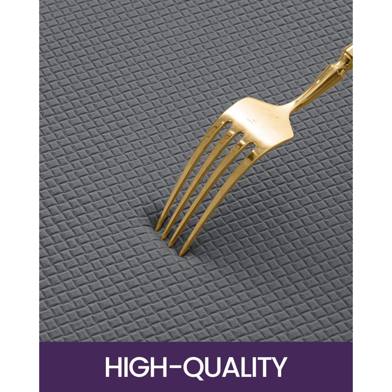 Kitchen Floor Mat Cushioning Anti-Fatigue Vertical Striped Carpet Waterproof Comfortable Memory Foam Pad