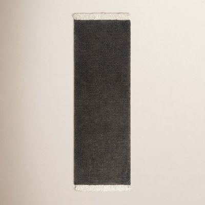 Clio Hand Loomed Wool Black Rug