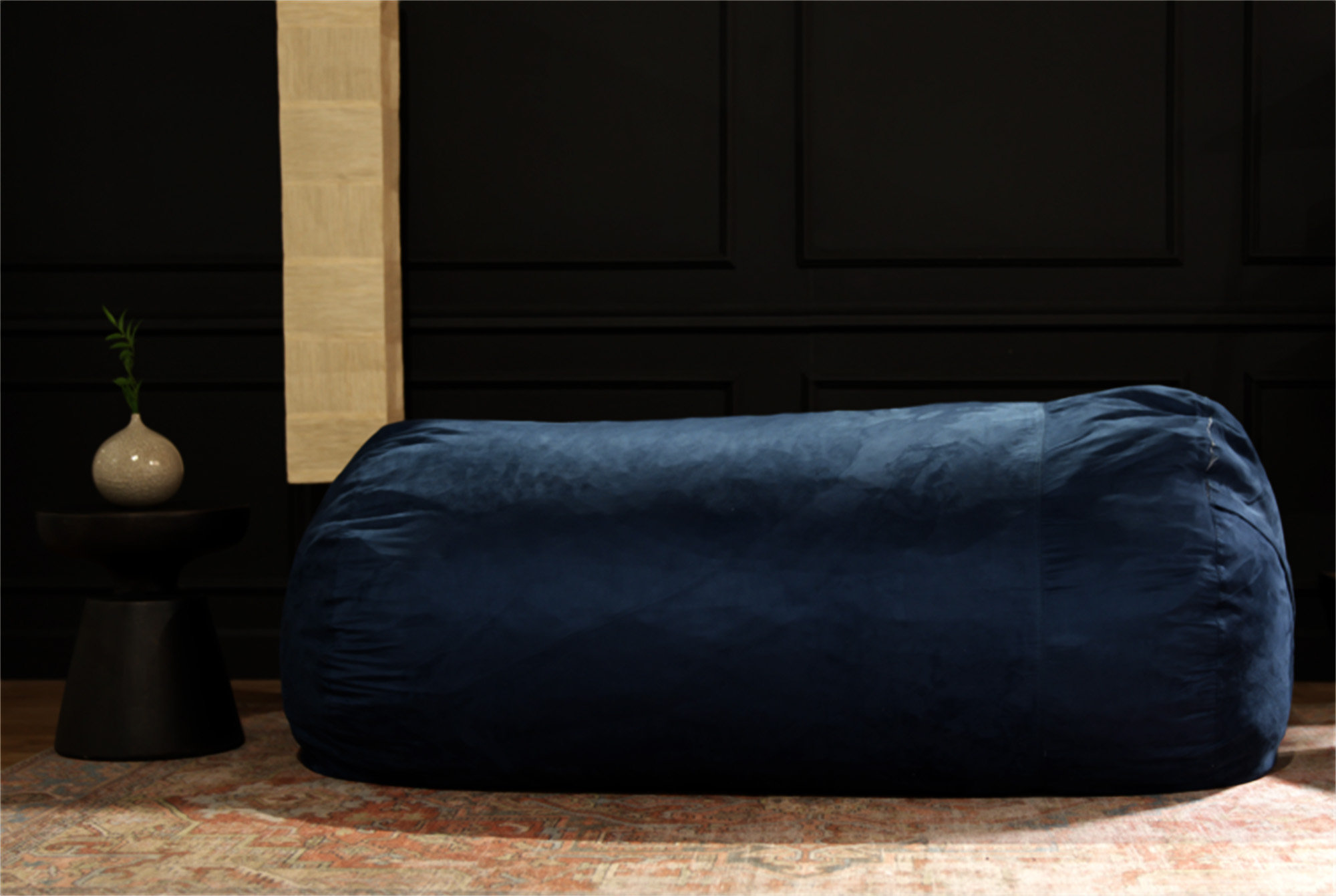 Jasper Traditional 8 Foot Cylindrical Suede Bean Bag | MASSIVE Microfiber Lounger for Adults | Tuscany Color