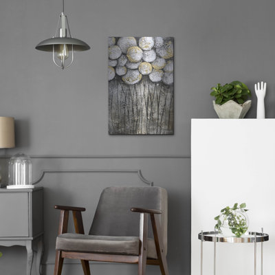 Wrought Studio 'Bubble Trees in White' by Britt Hallowell, Metal Wall Art