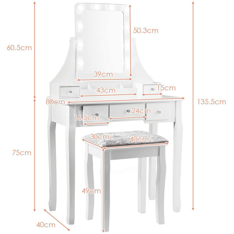 Cudahy Dressing Table with Mirror