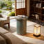Table d'appoint de patio ronde en ciment