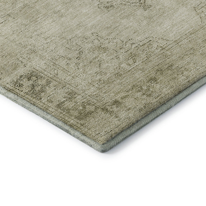 Premium Machine Washable Kiyondrea Beige Rug, Rectangle 3' x 5'