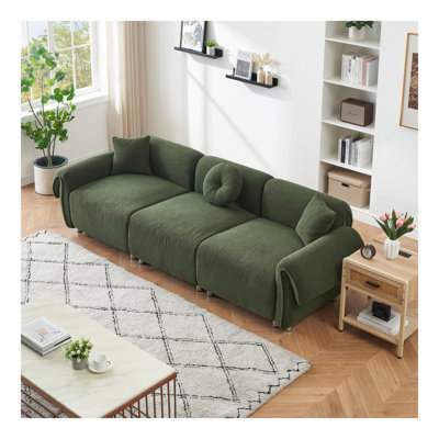 Le tissu en peluche avec 3 coussins trois canapés peut être placé dans le salon et d'autres tissus en peluche avec 3 coussins trois canapés peuvent être placés dans le salon
