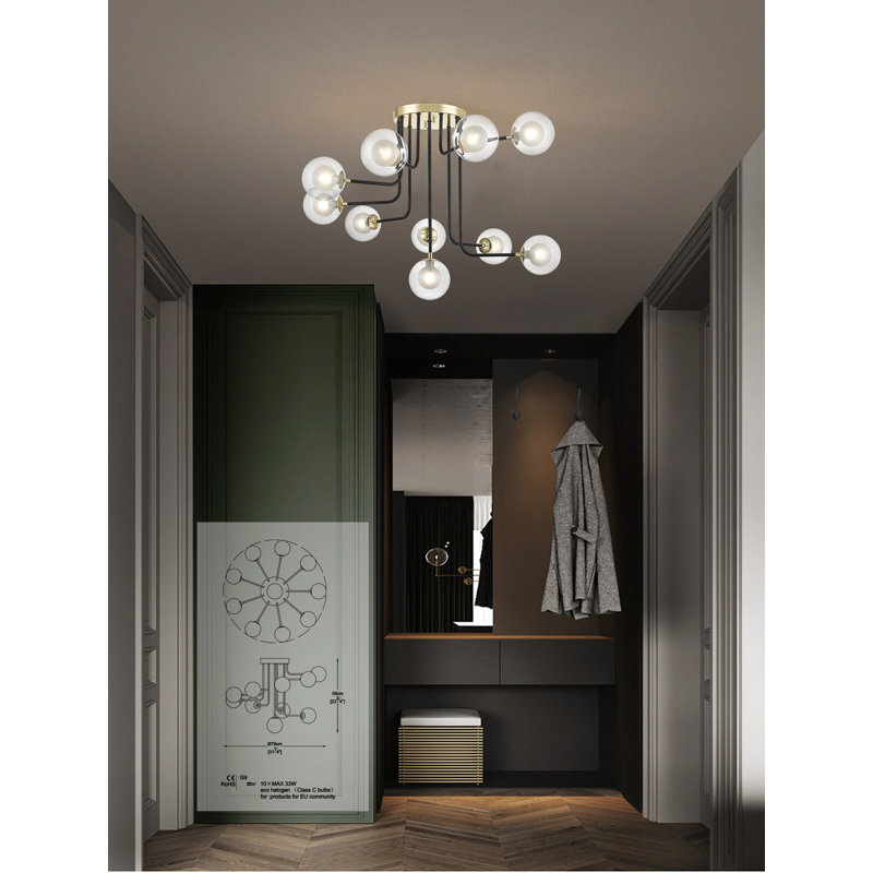 Corston Glass Flush Mount, Gold