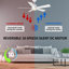 Ventilateur de plafond intelligent avec télécommande, ensemble d'éclairage, fonctionne avec l'assistant Google et Amazon Alexa, raccourci Siri.-341851115-372487883