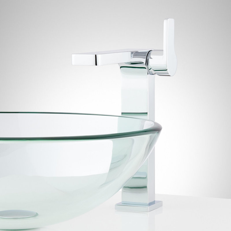 Hibiscus 1.2 GPM Single Hole Vessel Bathroom Faucet with Pop-Up Drain Assembly, Chrome