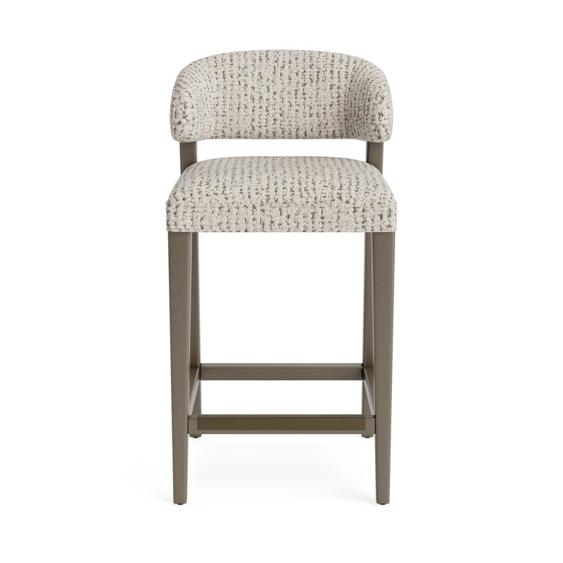Keane Bar Stool, Marshmallow - Toast, Driftwood, Bar Stool (30” Seat Height)