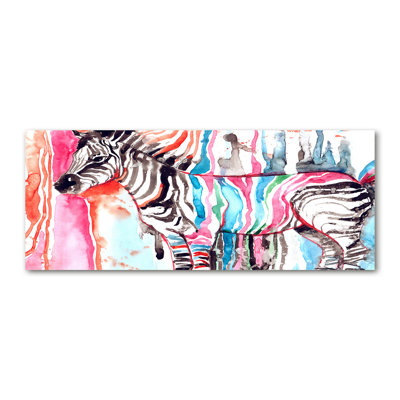 Colourful Zebra - No Frame Print on Canvas