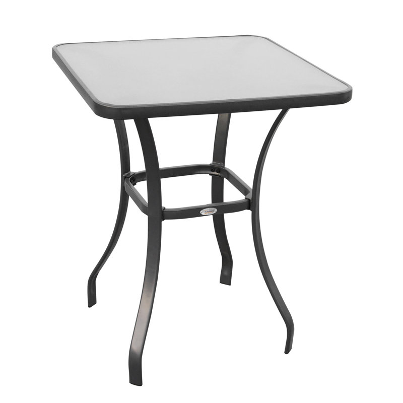 Olvia Glass Top Metal Base Dining Table