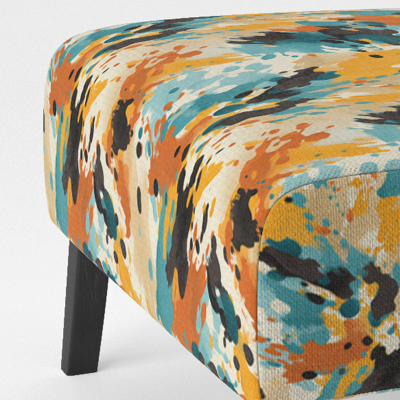 Artistic Expression Tell And Black II - Upholstered Glam Accent Slipper Chair