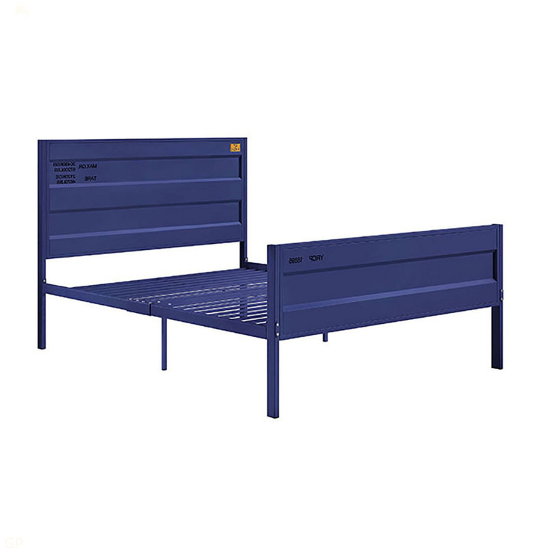 Lit plateforme, Double, Bleu
